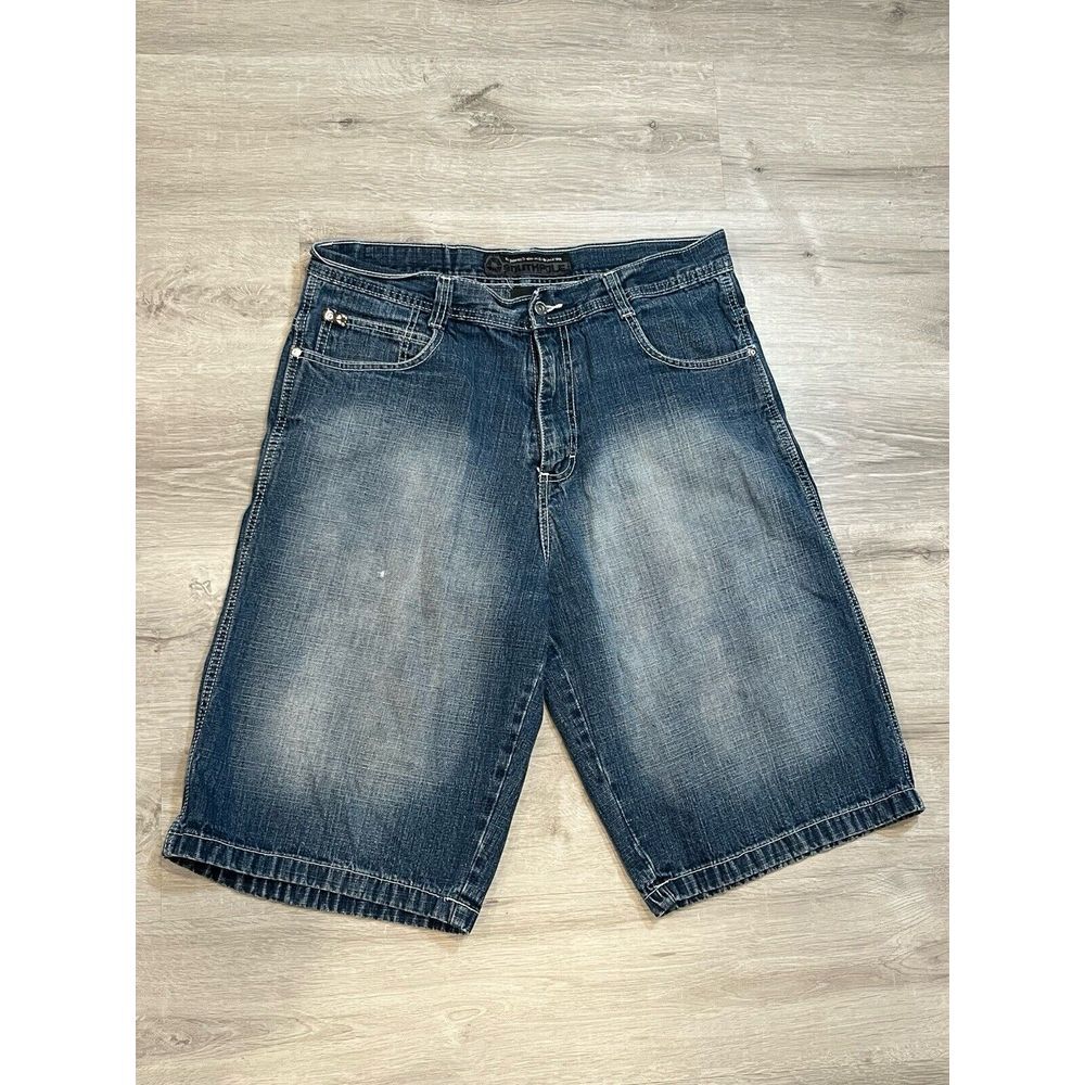 Southpole Shorts Mens 36 Blue Denim Y2K Streetwear Pockets Baggy Hip Hop Adult